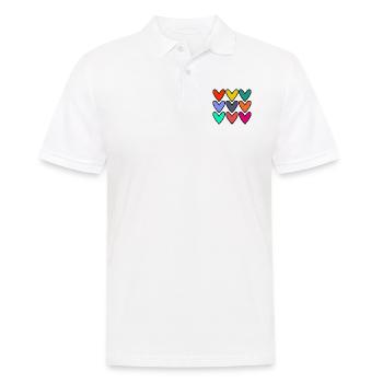 PAAR. ICH HABE GERADE GEHEIRATET. Junggesellinnenabschied. VALENTINSTAG. MARIES - Männer Poloshirt - Weiß - Vorne - Kai (181cm)