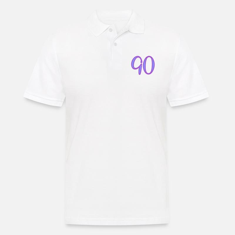 90 - Männer Poloshirt - Weiß