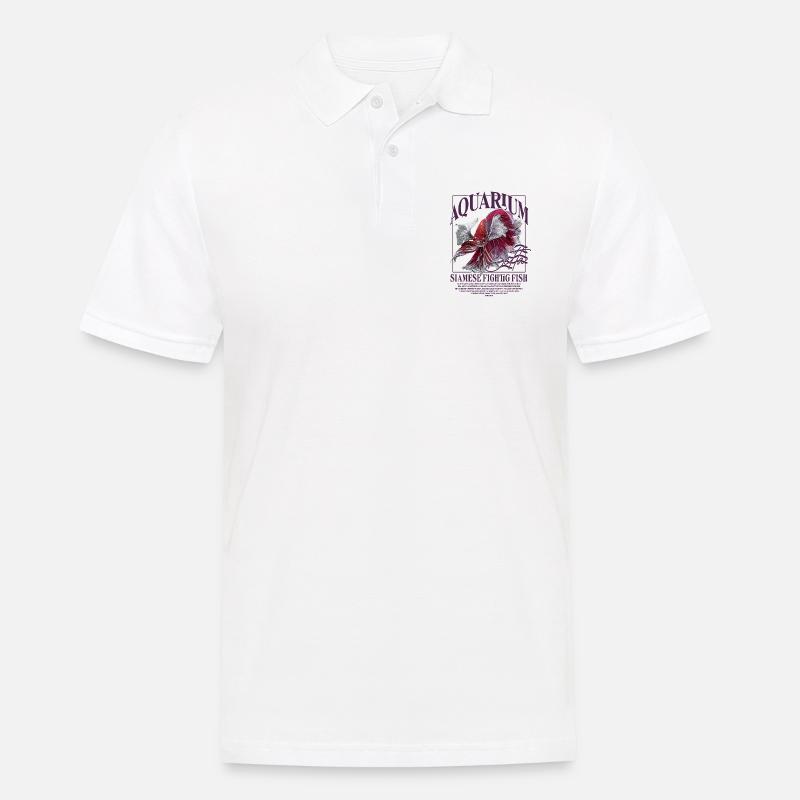 Betta Betta Poisson de combat - Polo Homme - blanc