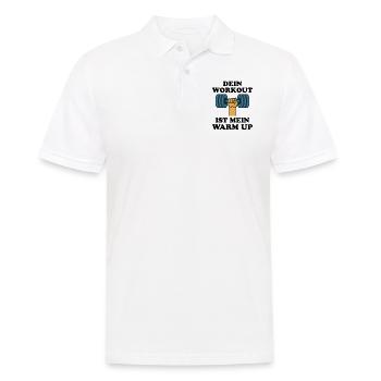 Workout Warm Up Fitness Lustiger Spruch Geschenk - Männer Poloshirt - Weiß - Vorne - Kai (181cm)