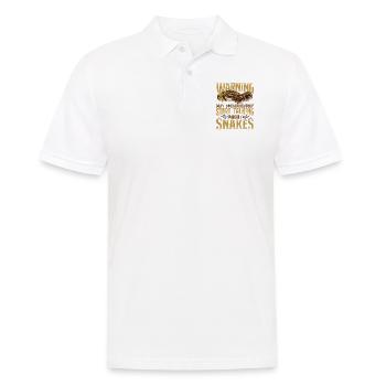 Snake Serpent Vintage Warning May - Männer Poloshirt - Weiß - Vorne - Kai (181cm)