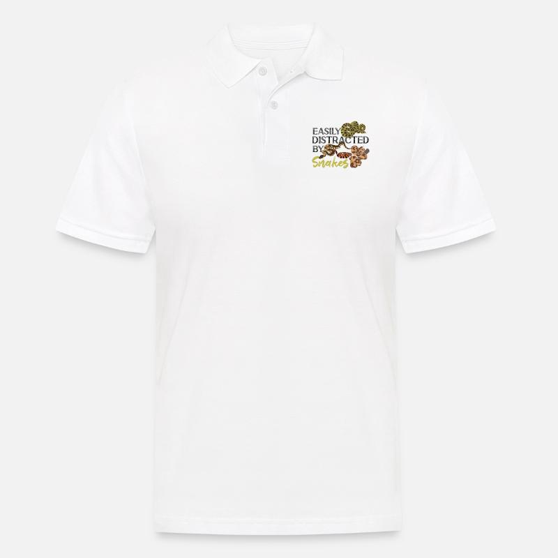 Snake Serpent Easily Distracted By - Männer Poloshirt - Weiß