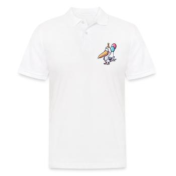 Pélican oiseau anniversaire bébé - Polo Homme - blanc - Devant - Kai (181cm)