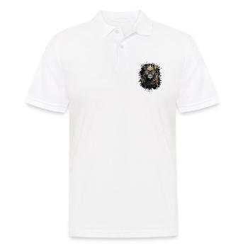 Cat Symbol Head Portrait Crown - Men's Polo Shirt - white - Front - Kai (181cm)