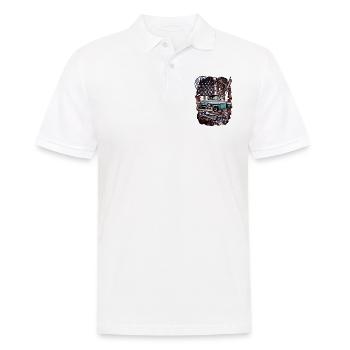 V8 moteur dans le compagnon de camion fidèle avec une rengaine cool - Polo Homme - blanc - Devant - Kai (181cm)