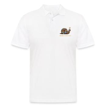 Hurry with time Latin Snail E 85 - Men's Polo Shirt - white - Front - Kai (181cm)