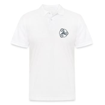 Triskele keltische Symbol grau blau - Männer Poloshirt - Weiß - Vorne - Kai (181cm)