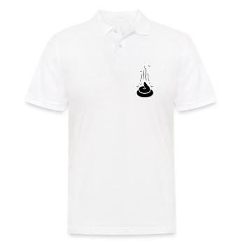 Dampfender Scheißhaufen mit Fliegen - einfärbbar - Männer Poloshirt - Weiß - Vorne - Kai (181cm)