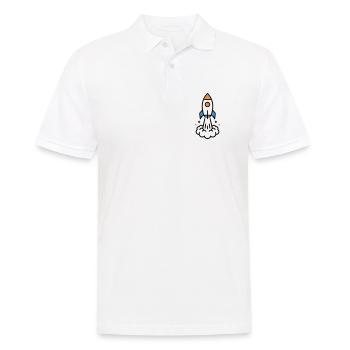 Rakete Start Weltraum Comic - Männer Poloshirt - Weiß - Vorne - Kai (181cm)