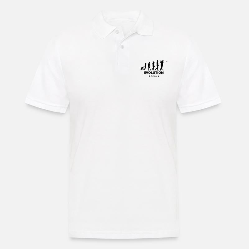 Evolution - Golfer - Männer Poloshirt - Weiß