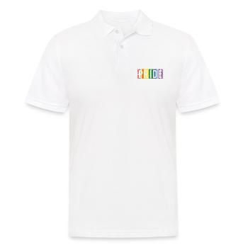 PROUD PRIDE LOVE LOVE LBGT COLORFUL SAYING MOTIF - Men's Polo Shirt - white - Front - Kai (181cm)