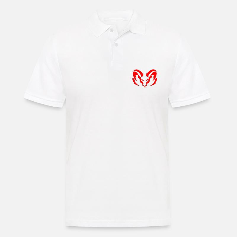 Widder rot Sternzeichen Tattoo - Männer Poloshirt - Weiß