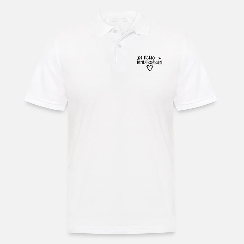 Hello Kindergarten - Kindergarten - Männer Poloshirt - Weiß