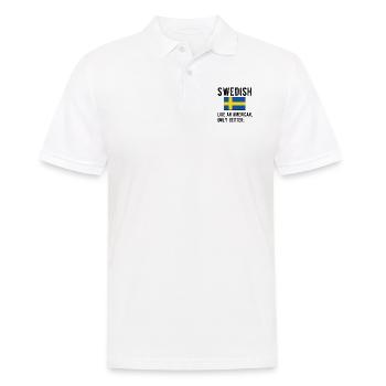 Suédois Suède Drapeau Origine suédoise - Polo Homme - blanc - Devant - Kai (181cm)