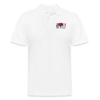 Français Racines Français du drapeau de la France - Polo Homme - blanc - Devant - Kai (181cm)