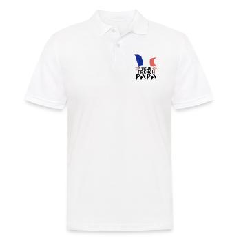 Cadeau 'True French Papa', Fierté Nationale - Polo Homme - blanc - Devant - Kai (181cm)