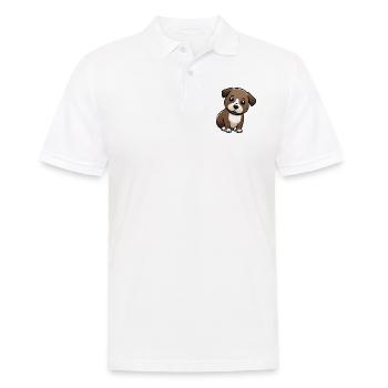 Einfach niedliches Hündchen - Männer Poloshirt - Weiß - Vorne - Kai (181cm)