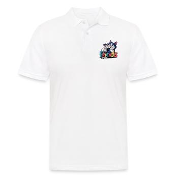 Friends Forever Cat and Mouse Friendship - Men's Polo Shirt - white - Front - Kai (181cm)