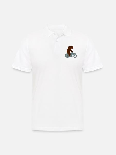 Biker Bear, Born Free, Free Ride - Polo Homme - blanc