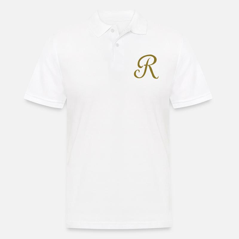 Buchstabe R - Männer Poloshirt - Weiß