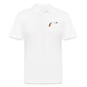 Paix pistol rose no war flower power peace colt - Polo Homme - blanc - Devant - Kai (181cm)