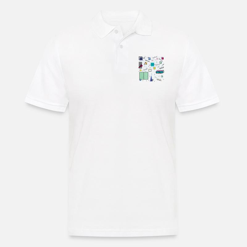 Eldram's Eighties Abstract 01 - Männer Poloshirt - Weiß