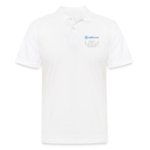 SafeCoin; Think Outside the Blocks (blue + white) - Men's Polo Shirt
