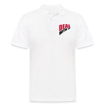 perspective saying cool text deal with it relax - Men's Polo Shirt - white - Front - Kai (181cm)