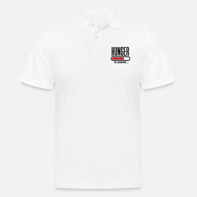 Hunger is loading - Männer Poloshirt - Weiß