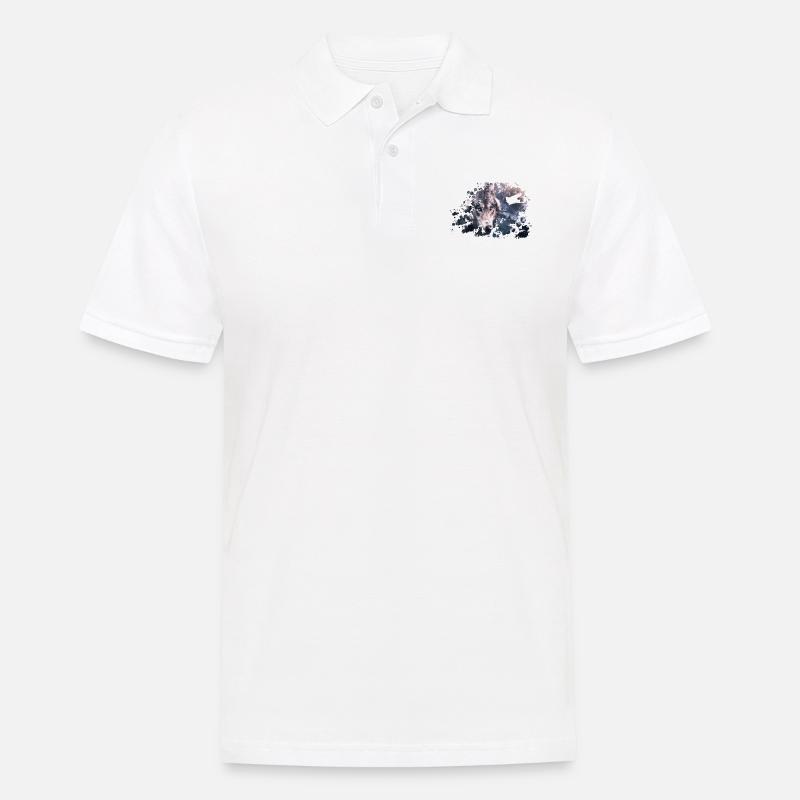 Wolf Farb Splash - Männer Poloshirt - Weiß