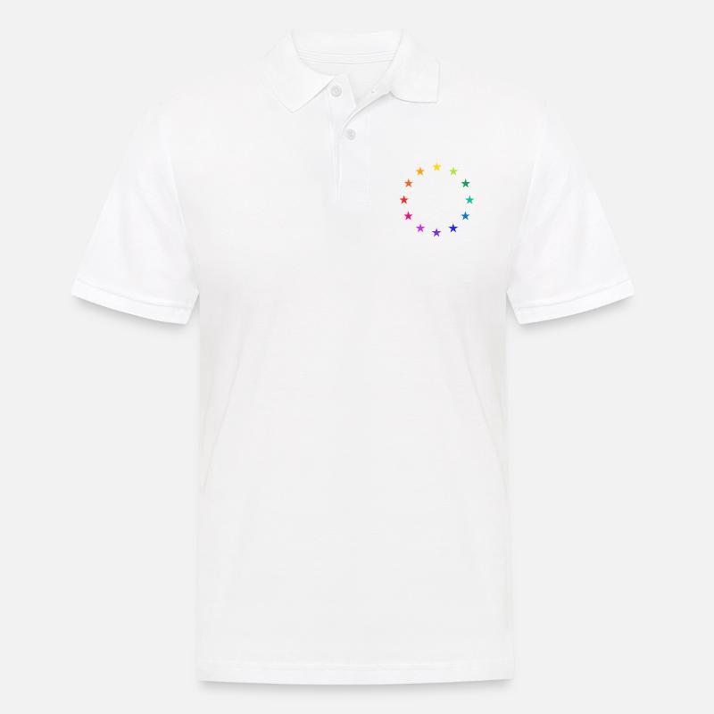 Regenbogen EU - Männer Poloshirt - Weiß