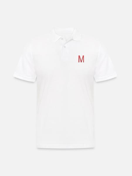 M - Buchstabe - Männer Poloshirt - Weiß