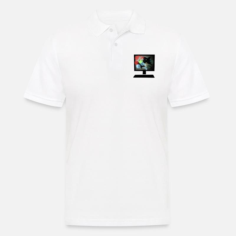 bunter Pc - Männer Poloshirt - Weiß