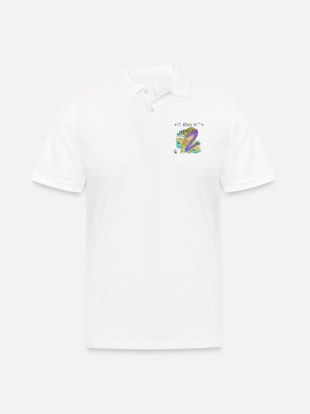 URLAUB MIT FREUNDEN - Männer Poloshirt - Weiß