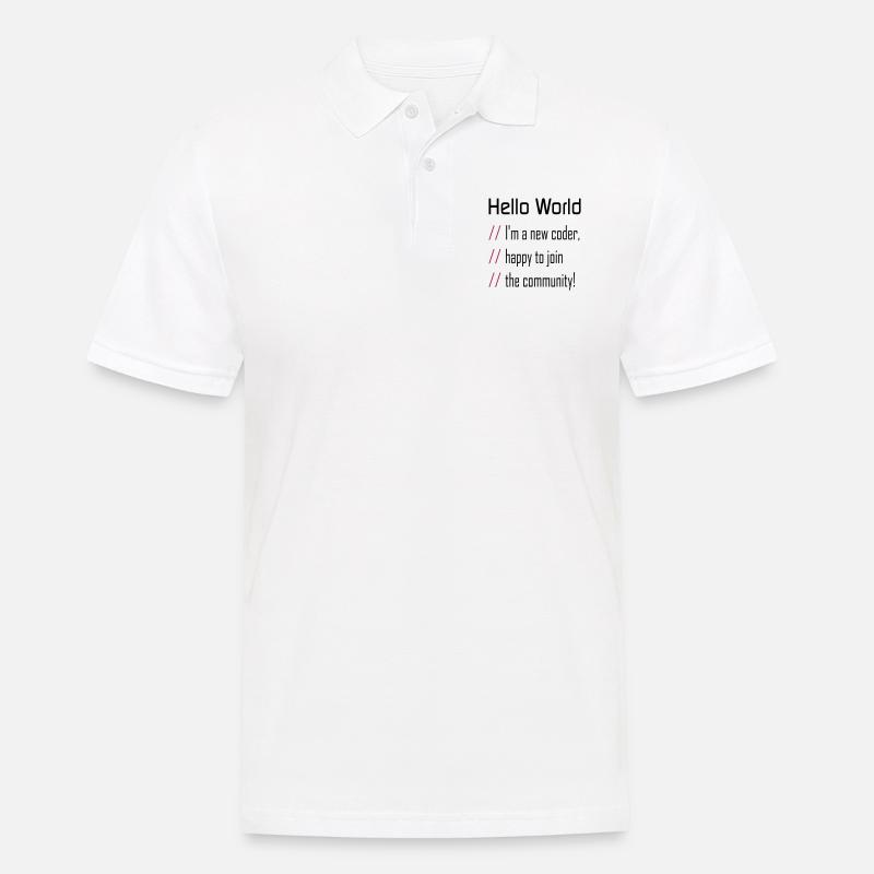 Hallo Welt, mein neuer Programmierer - Männer Poloshirt - Weiß