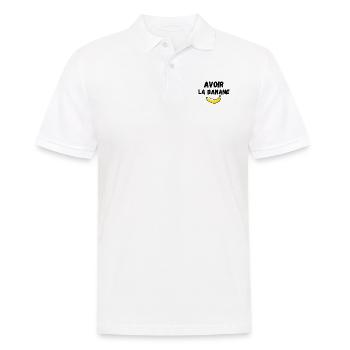 Avoir la banane fruit marrant - Polo Homme - blanc - Devant - Kai (181cm)