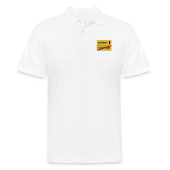 Fußgänger zu Ende - Autofahrer Ortsschild - Männer Poloshirt - Weiß - Vorne - Kai (181cm)
