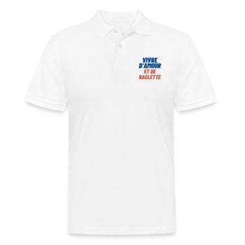 Vivre d'amour et de raclette - humour drôle - Polo Homme - blanc - Devant - Kai (181cm)