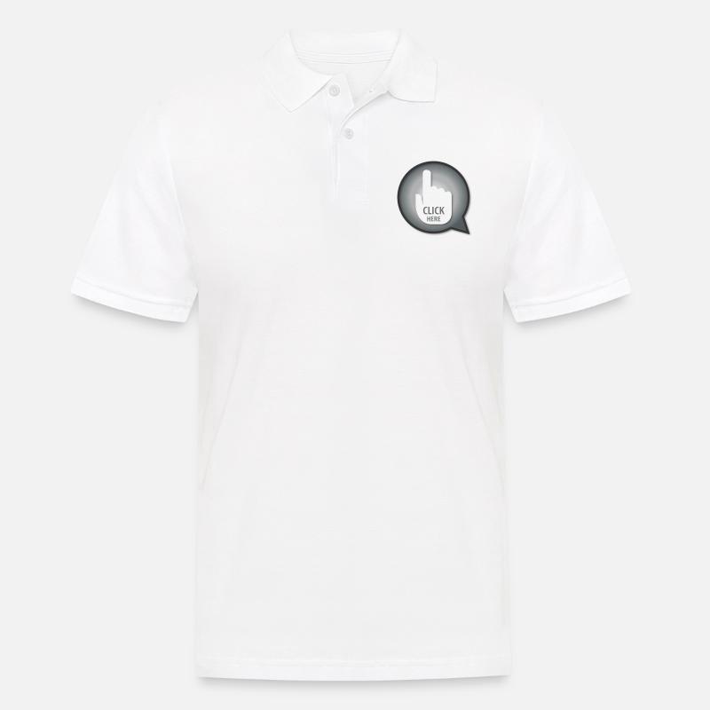 CLICK HERE - Männer Poloshirt - Weiß