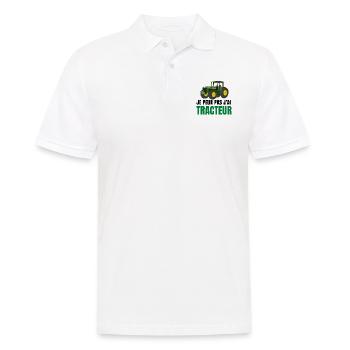 je peux pas j'ai tracteur vert t shirt humour - Polo Homme - blanc - Devant - Kai (181cm)