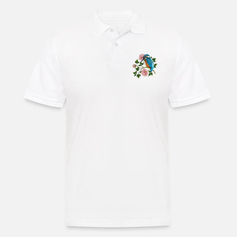 Bunter Vogel - Männer Poloshirt - Weiß