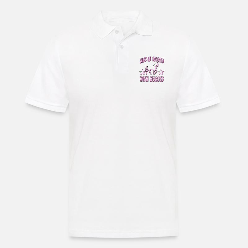 Pferd - Männer Poloshirt - Weiß