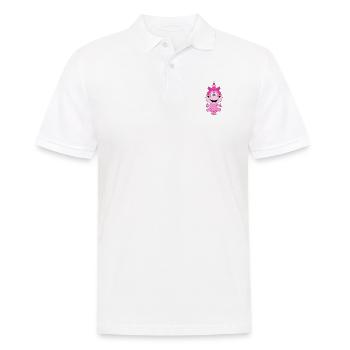 EINHORN - UNICORN - PILATES - YOGA - FUN - Männer Poloshirt - Weiß - Vorne - Kai (181cm)