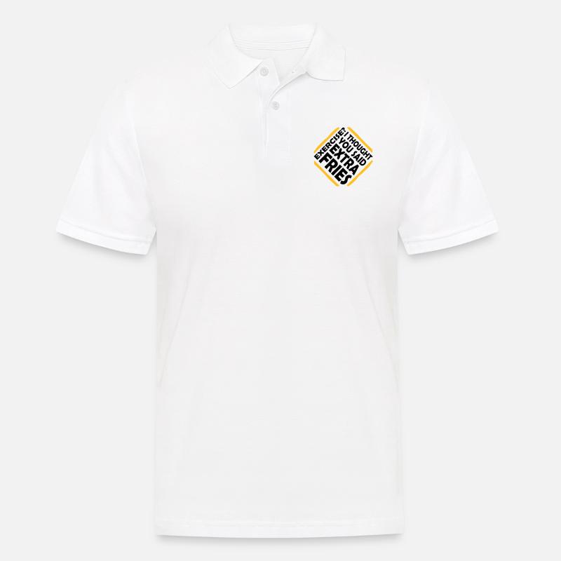 Exercise Extra Fries Zitat - Männer Poloshirt - Weiß