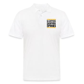 Exercise Extra Fries Zitat - Männer Poloshirt - Weiß - Vorne - Kai (181cm)