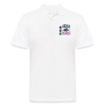 mon ami pensées positives heureux - Polo Homme - blanc - Devant - Kai (181cm)