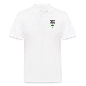 WILDSCHWEIN - JOGGEN - SPORT - TIER - KIND - BABY - Männer Poloshirt - Weiß - Vorne - Kai (181cm)