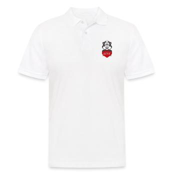 STINKTIER - LIEBE - LOVE - TIER - KIND - BABY - Männer Poloshirt - Weiß - Vorne - Kai (181cm)