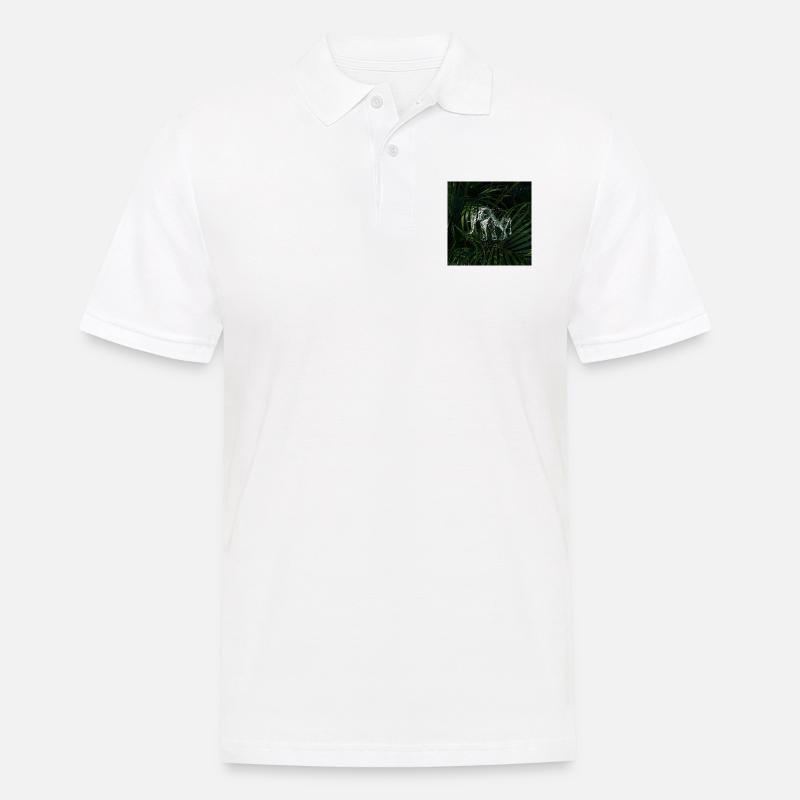 Elefant Design - Männer Poloshirt - Weiß
