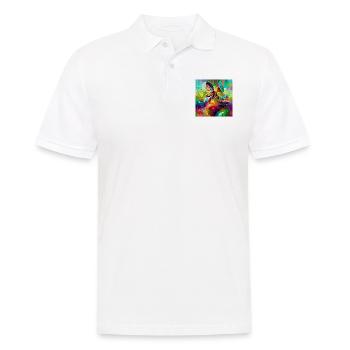 Style rétro psychédélique coloré et psychédélique - Polo Homme - blanc - Devant - Kai (181cm)